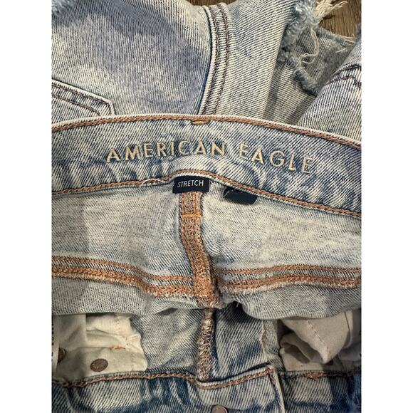 American Eagle Women's Distressed Cut Off Blue Jean Shorts 00 - Picture 8 of 10